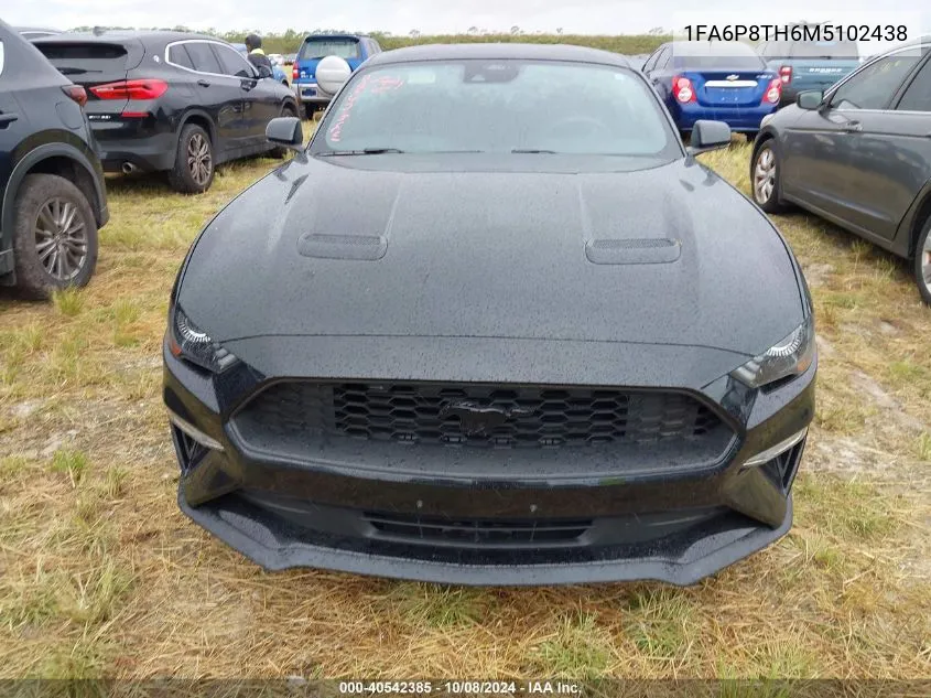 2021 Ford Mustang VIN: 1FA6P8TH6M5102438 Lot: 40542385