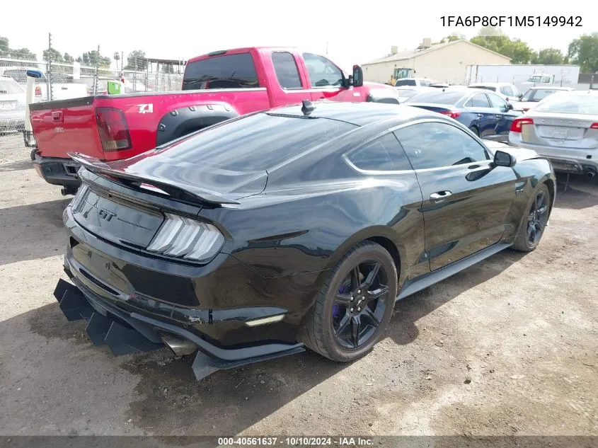 2021 Ford Mustang Gt Premium VIN: 1FA6P8CF1M5149942 Lot: 40561637