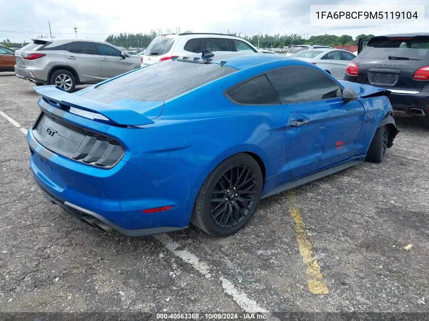 2021 Ford Mustang Gt VIN: 1FA6P8CF9M5119104 Lot: 40563368