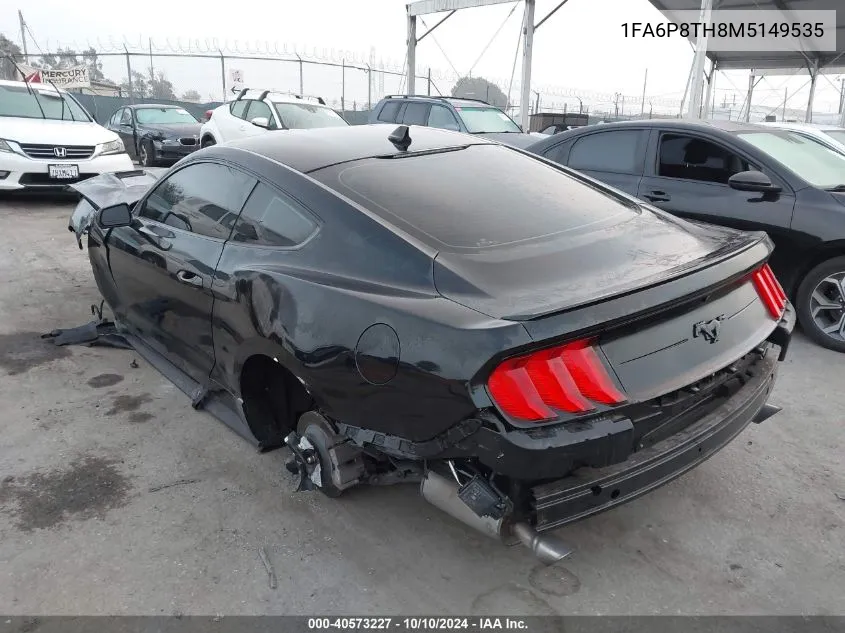 2021 Ford Mustang Ecoboost VIN: 1FA6P8TH8M5149535 Lot: 40573227