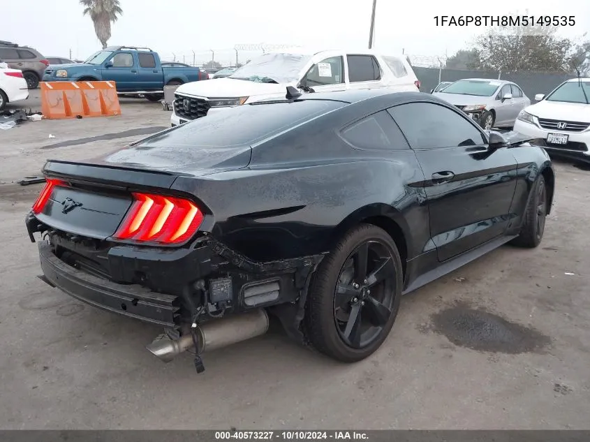 2021 Ford Mustang Ecoboost VIN: 1FA6P8TH8M5149535 Lot: 40573227