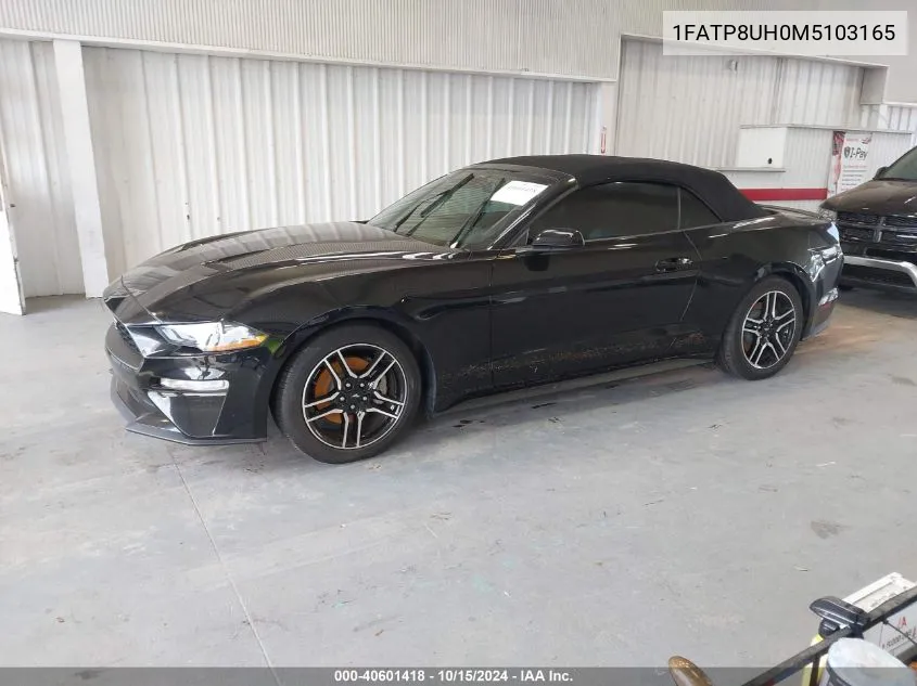 2021 Ford Mustang Ecoboost Premium VIN: 1FATP8UH0M5103165 Lot: 40601418