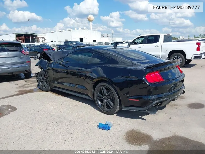 2021 Ford Mustang Ecoboost Premium VIN: 1FA6P8TH4M5139777 Lot: 40693052