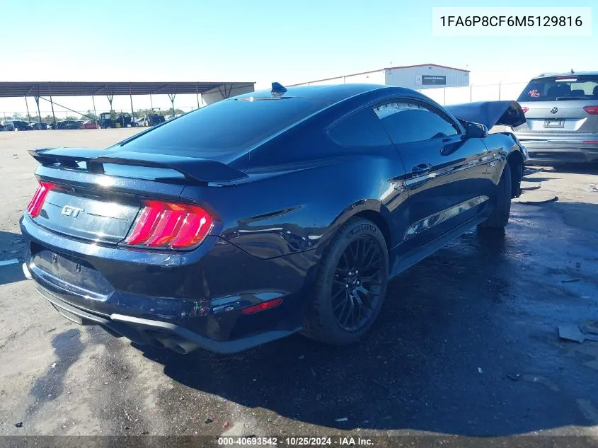 2021 Ford Mustang Gt Premium VIN: 1FA6P8CF6M5129816 Lot: 40693542