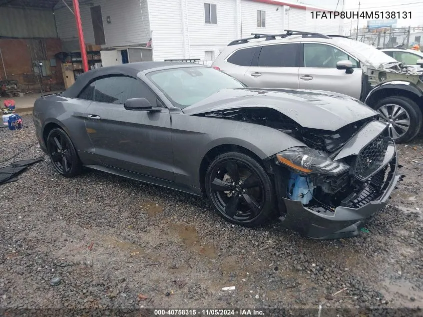 2021 Ford Mustang Ecoboost Premium VIN: 1FATP8UH4M5138131 Lot: 40758315