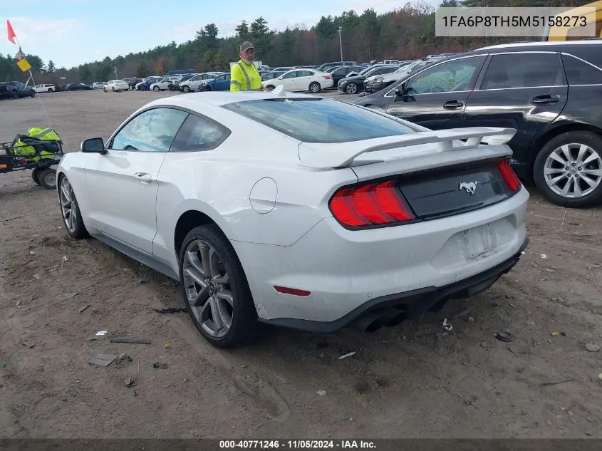 2021 Ford Mustang Ecoboost Premium VIN: 1FA6P8TH5M5158273 Lot: 40771246