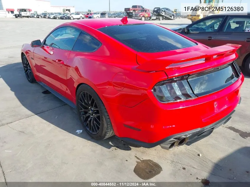 2021 Ford Mustang Gt Premium VIN: 1FA6P8CF2M5126380 Lot: 40844552