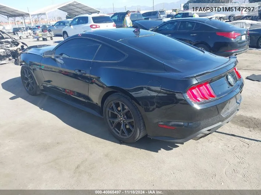 2021 Ford Mustang Ecoboost Premium VIN: 1FA6P8TD1M5147297 Lot: 40865497