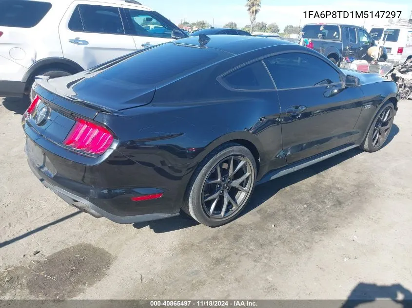 2021 Ford Mustang Ecoboost Premium VIN: 1FA6P8TD1M5147297 Lot: 40865497