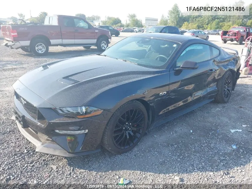 2022 Ford Mustang Gt VIN: 1FA6P8CF2N5121486 Lot: 12093976