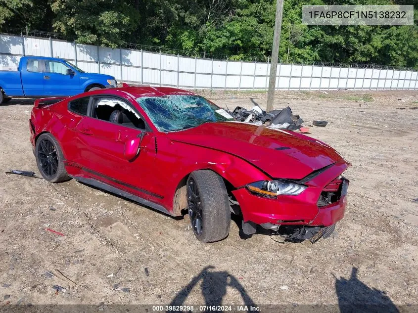 1FA6P8CF1N5138232 2022 Ford Mustang Gt Premium Fastback