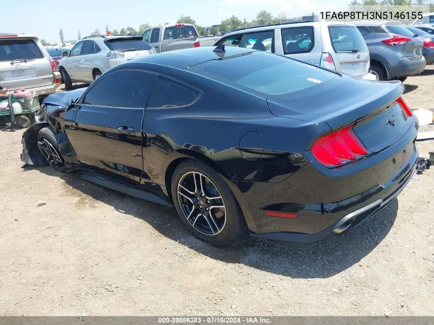 2022 Ford Mustang Ecoboost Fastback VIN: 1FA6P8TH3N5146155 Lot: 39866383