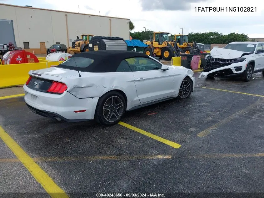 2022 Ford Mustang Ecoboost Premium VIN: 1FATP8UH1N5102821 Lot: 40243650