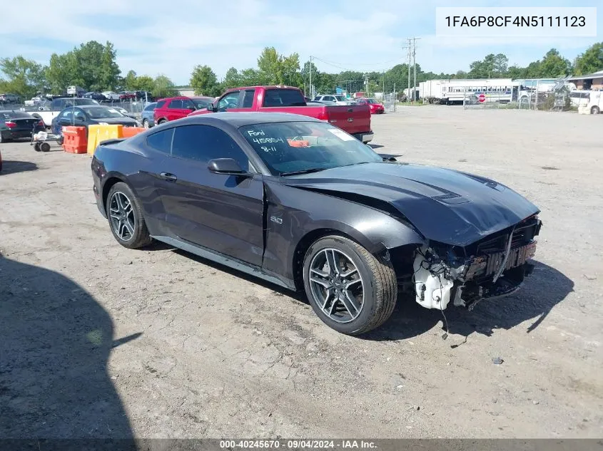 1FA6P8CF4N5111123 2022 Ford Mustang Gt Premium Fastback