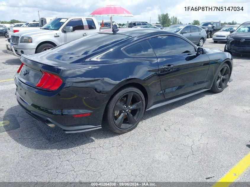 2022 Ford Mustang Ecoboost Fastback VIN: 1FA6P8TH7N5147034 Lot: 40264308