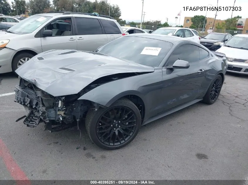 2022 Ford Mustang Ecoboost Premium Fastback VIN: 1FA6P8TH6N5107303 Lot: 40395251