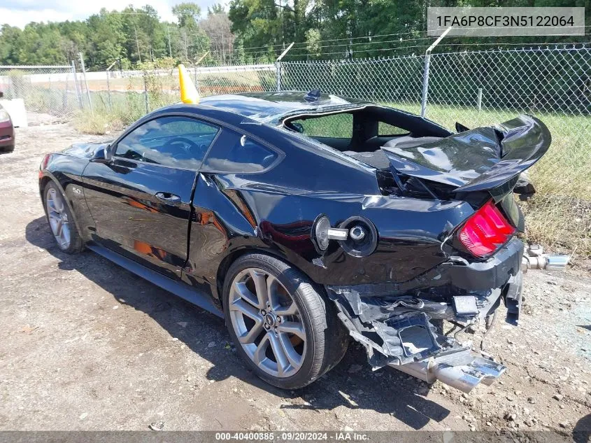 2022 Ford Mustang Gt Premium Fastback VIN: 1FA6P8CF3N5122064 Lot: 40400385