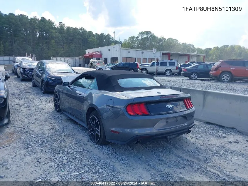 2022 Ford Mustang Ecoboost Premium VIN: 1FATP8UH8N5101309 Lot: 40417322