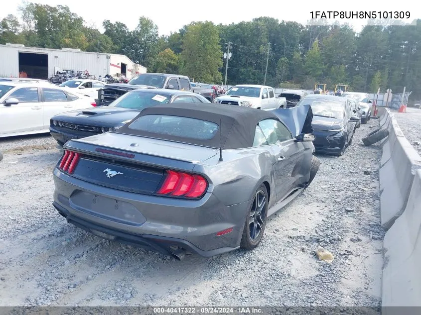 2022 Ford Mustang Ecoboost Premium VIN: 1FATP8UH8N5101309 Lot: 40417322