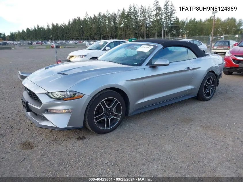 2022 Ford Mustang Ecoboost Premium VIN: 1FATP8UH9N5124369 Lot: 40429651