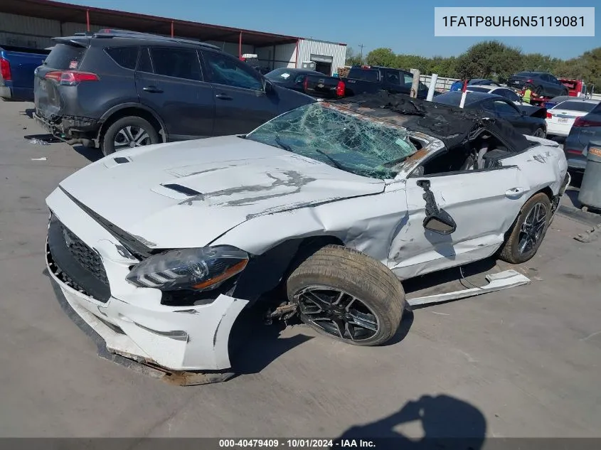 2022 Ford Mustang Ecoboost Premium VIN: 1FATP8UH6N5119081 Lot: 40479409