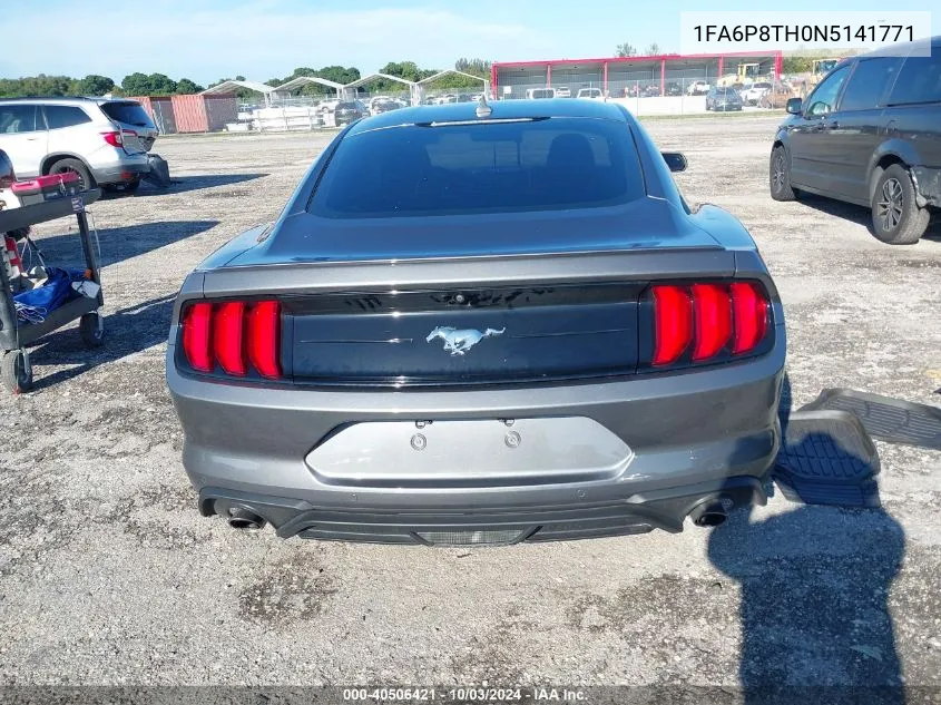 2022 Ford Mustang Ecoboost Premium VIN: 1FA6P8TH0N5141771 Lot: 40506421