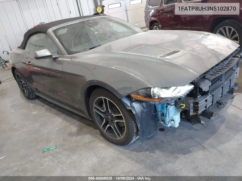 2022 Ford Mustang Ecoboost Premium VIN: 1FATP8UH3N5102870 Lot: 40506928