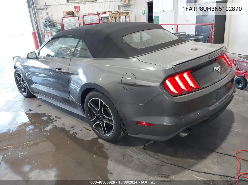 2022 Ford Mustang Ecoboost Premium VIN: 1FATP8UH3N5102870 Lot: 40506928