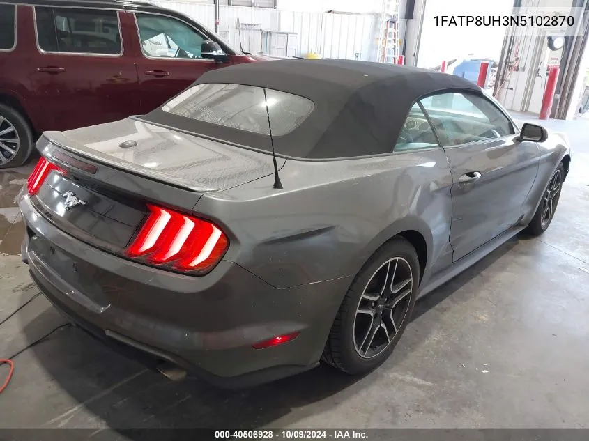 2022 Ford Mustang Ecoboost Premium VIN: 1FATP8UH3N5102870 Lot: 40506928