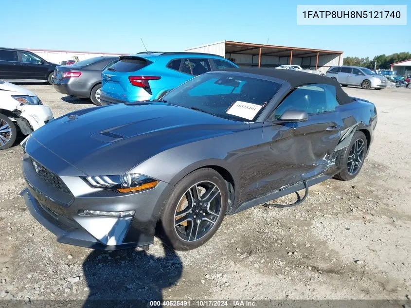 2022 Ford Mustang Ecoboost Premium VIN: 1FATP8UH8N5121740 Lot: 40525491