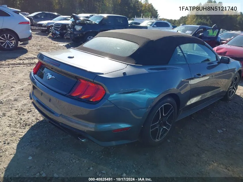 2022 Ford Mustang Ecoboost Premium VIN: 1FATP8UH8N5121740 Lot: 40525491