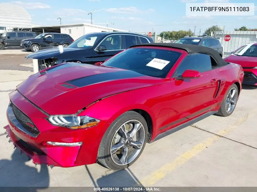 2022 Ford Mustang Gt Premium VIN: 1FATP8FF9N5111083 Lot: 40526138