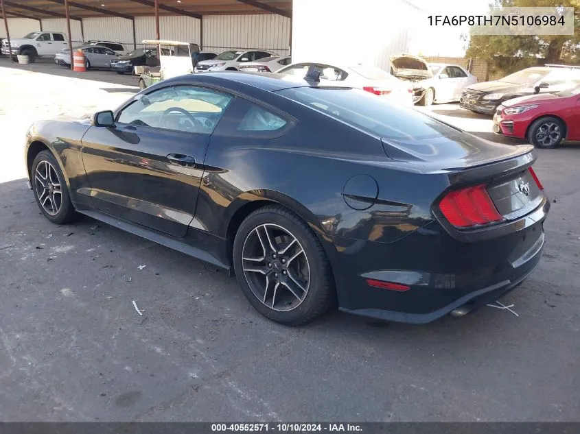 2022 Ford Mustang Ecoboost Premium VIN: 1FA6P8TH7N5106984 Lot: 40552571