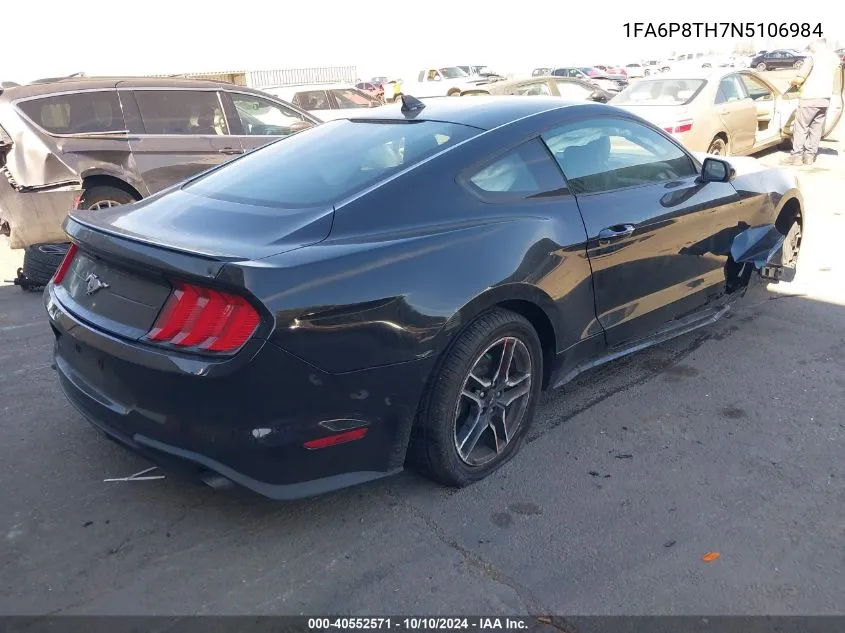 2022 Ford Mustang Ecoboost Premium VIN: 1FA6P8TH7N5106984 Lot: 40552571