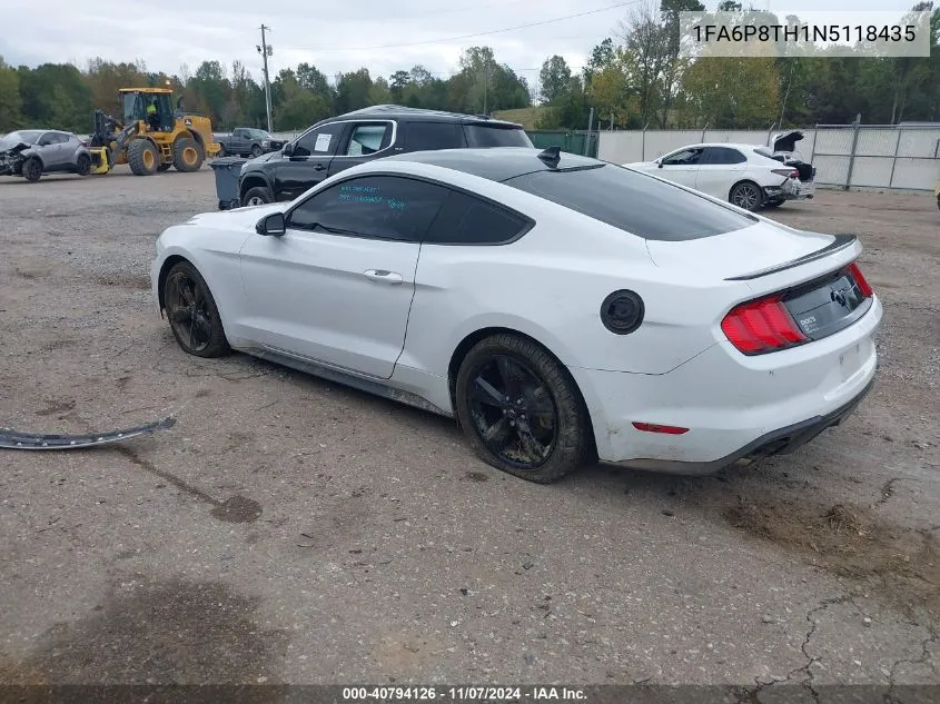 2022 Ford Mustang Ecoboost VIN: 1FA6P8TH1N5118435 Lot: 40794126