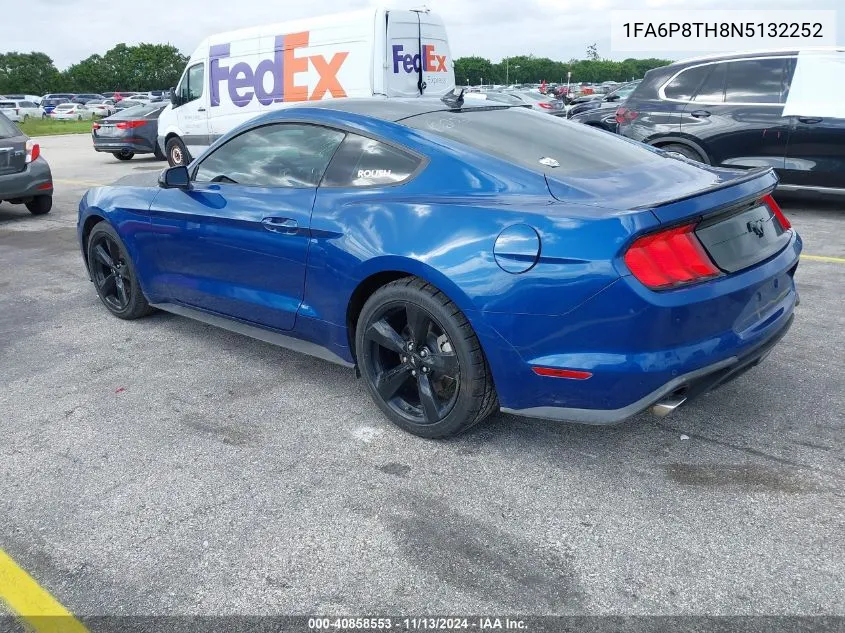 2022 Ford Mustang Ecoboost Fastback VIN: 1FA6P8TH8N5132252 Lot: 40858553