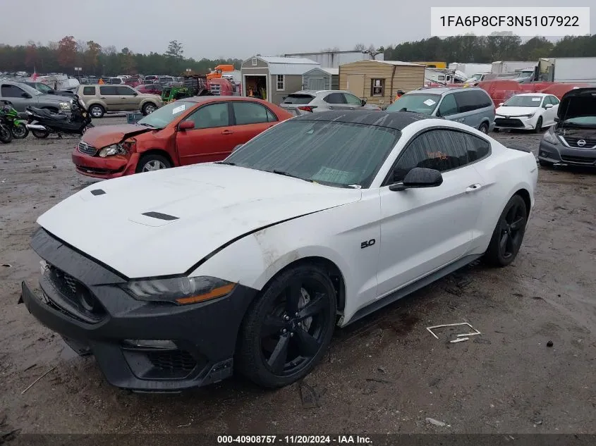 2022 Ford Mustang Gt Premium VIN: 1FA6P8CF3N5107922 Lot: 40908757