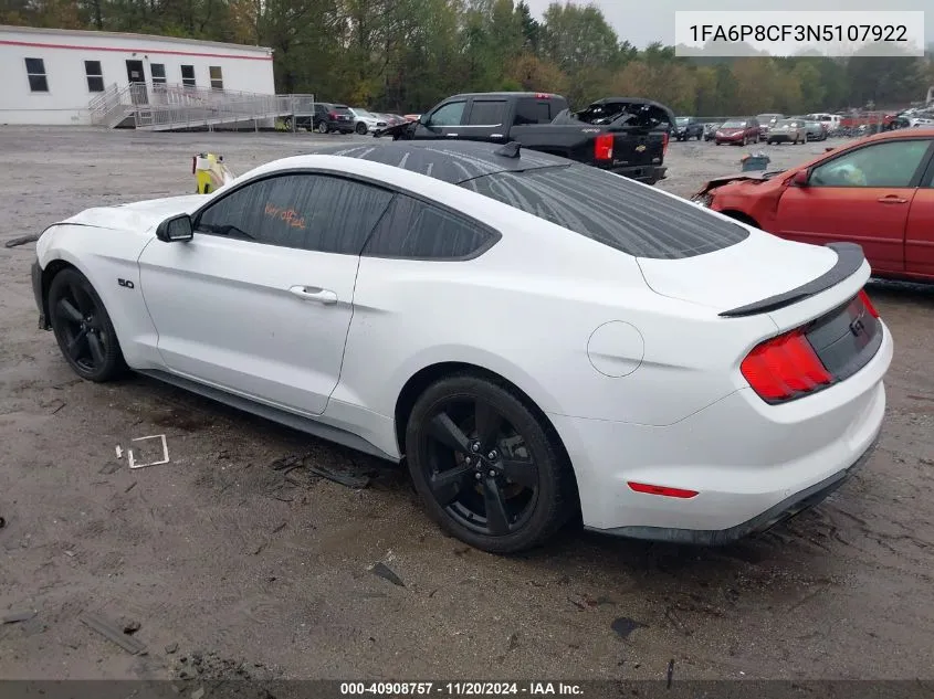 2022 Ford Mustang Gt Premium VIN: 1FA6P8CF3N5107922 Lot: 40908757