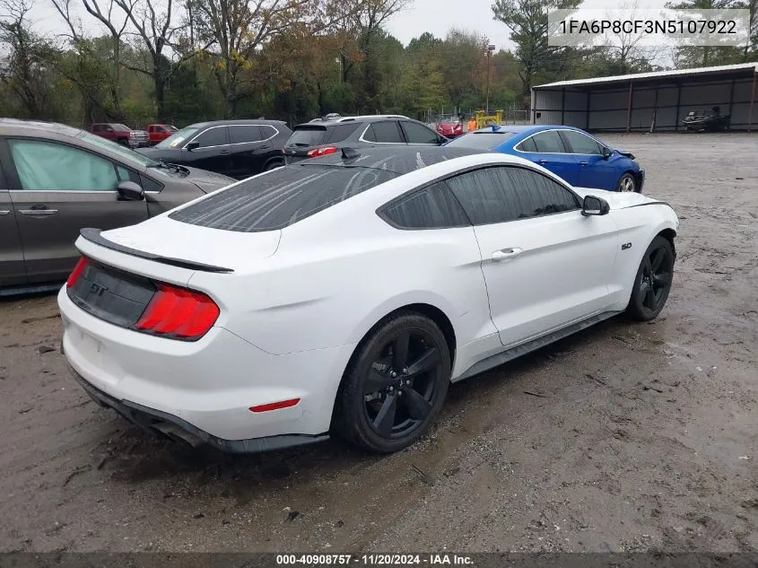 2022 Ford Mustang Gt Premium VIN: 1FA6P8CF3N5107922 Lot: 40908757