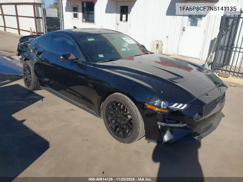 2022 Ford Mustang Gt Premium VIN: 1FA6P8CF7N5141135 Lot: 40914129