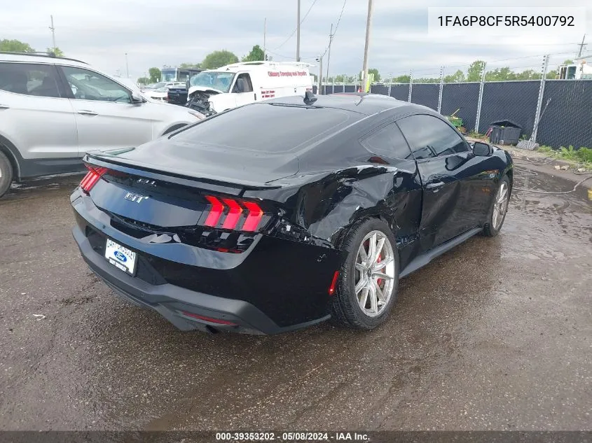 2024 Ford Mustang Gt Premium Fastback VIN: 1FA6P8CF5R5400792 Lot: 39353202