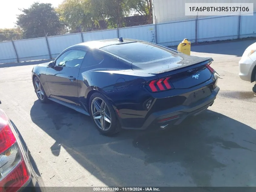 2024 Ford Mustang Ecoboost Premium VIN: 1FA6P8TH3R5137106 Lot: 40813390