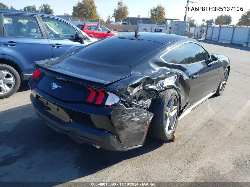 2024 Ford Mustang Ecoboost Premium VIN: 1FA6P8TH3R5137106 Lot: 40813390