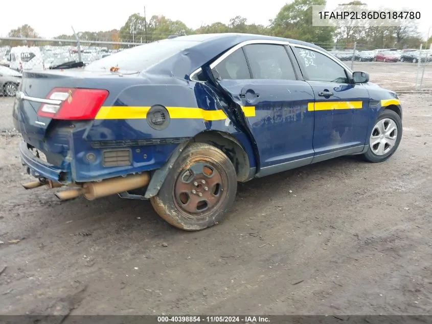 2013 Ford Police Interceptor VIN: 1FAHP2L86DG184780 Lot: 40398854