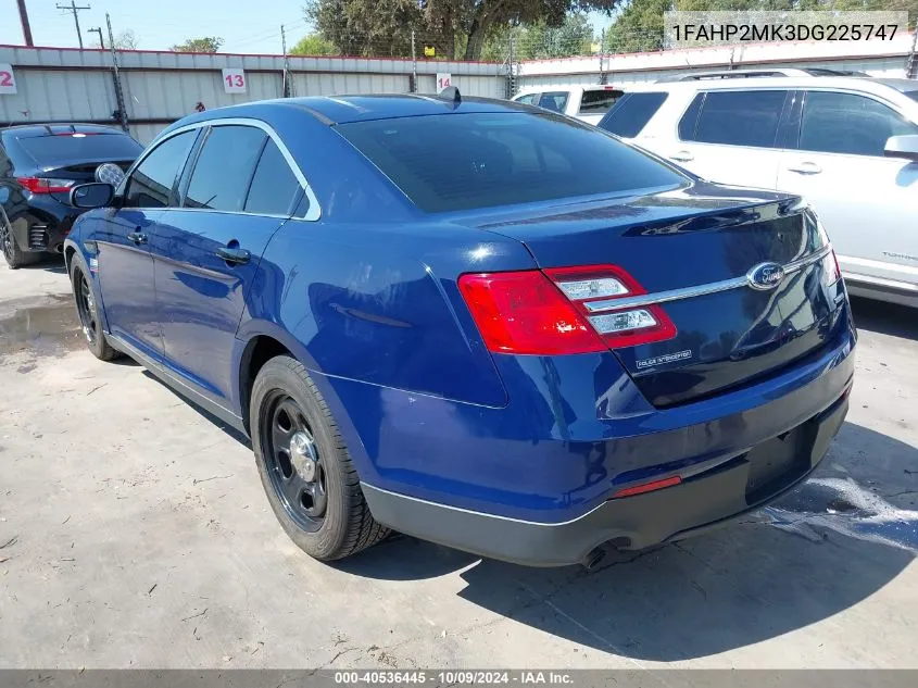 2013 Ford Police Interceptor VIN: 1FAHP2MK3DG225747 Lot: 40536445