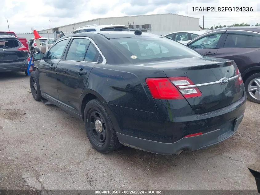 2015 Ford Police Interceptor VIN: 1FAHP2L82FG124336 Lot: 40189507