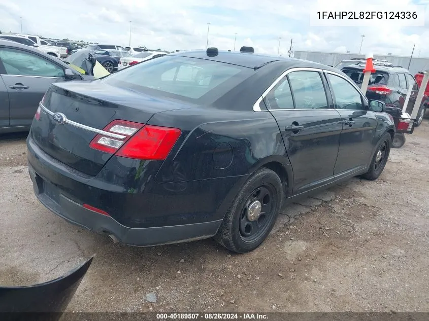 2015 Ford Police Interceptor VIN: 1FAHP2L82FG124336 Lot: 40189507