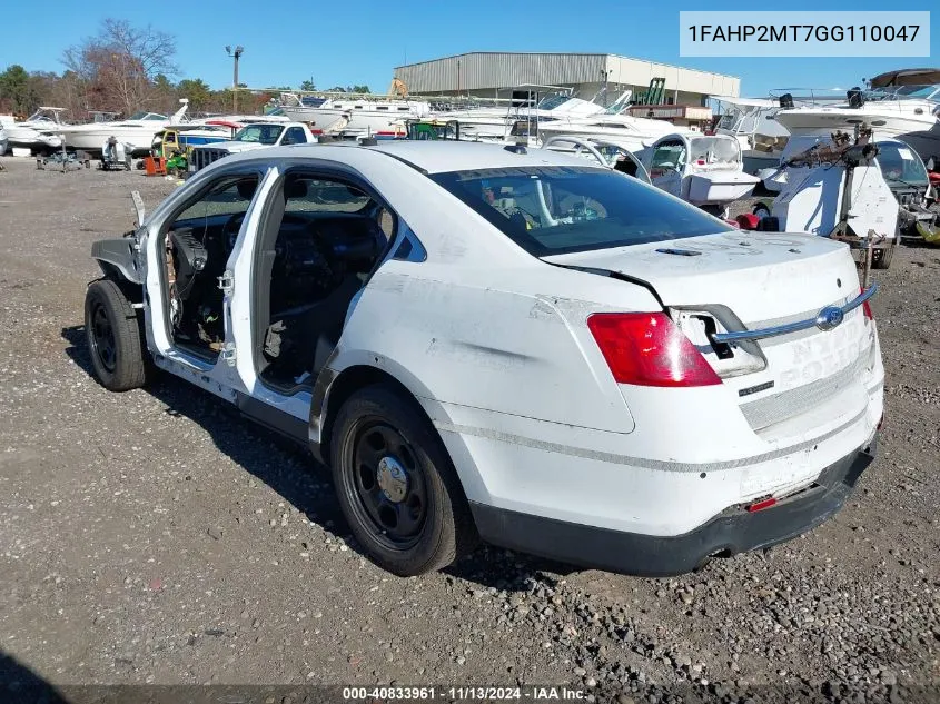 2016 Ford Police Interceptor VIN: 1FAHP2MT7GG110047 Lot: 40833961