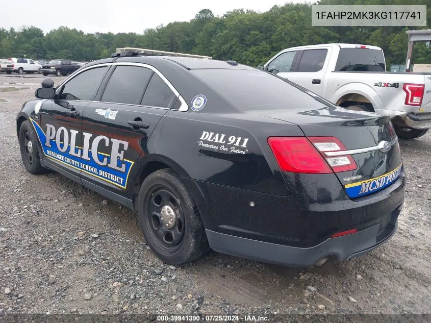 2019 Ford Police Interceptor VIN: 1FAHP2MK3KG117741 Lot: 39941390