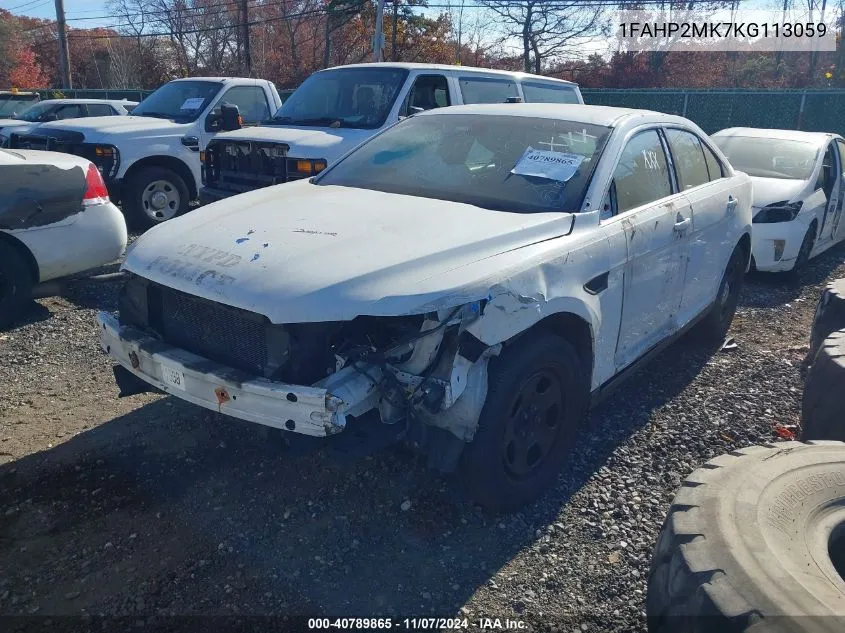 2019 Ford Police Interceptor VIN: 1FAHP2MK7KG113059 Lot: 40789865